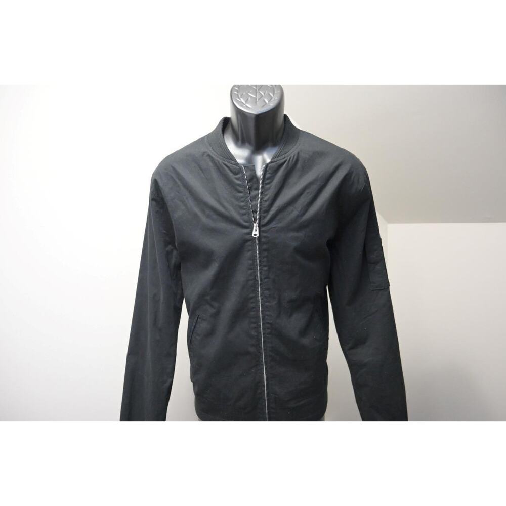 Topman Full Zip Black Khaki Jacket Slim Fit Mens Size XL - Picture 2 of 9